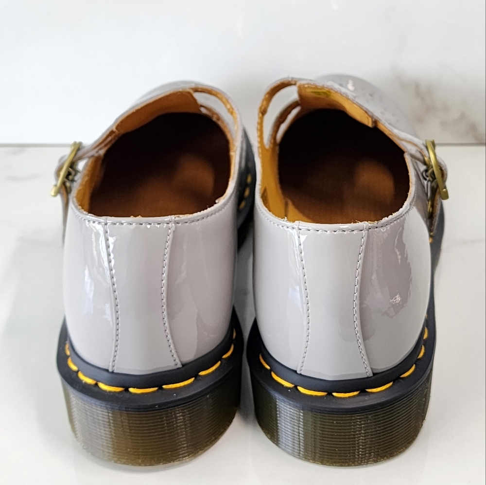 NIB Dr. Martens Gray Patent Leather Flats - Picture 8 of 10